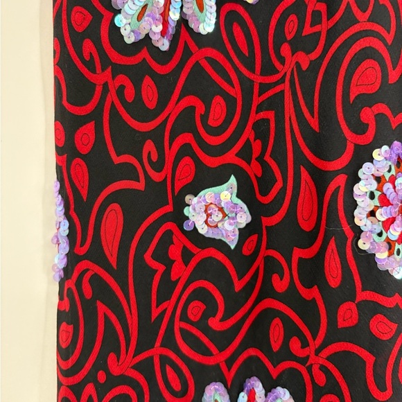 Nicole miller vintage Y2K 90s boho artsy floral sheer Embellished skirt sz 0 25 - Picture 6 of 16